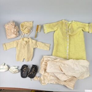 Vintage KnitTown Baby Layette Set‎ Bonnet Sweater Pants Shoes lot